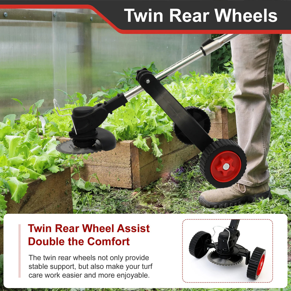 Cordless 21V Brushless Lawn Trimmer With Adjustable Handle