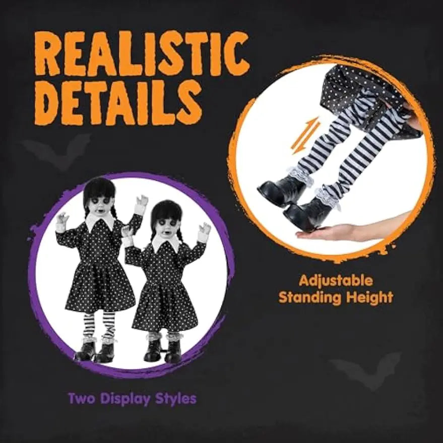 Joyfy Halloween Animatronic Ghost Doll With Glowing Eyes