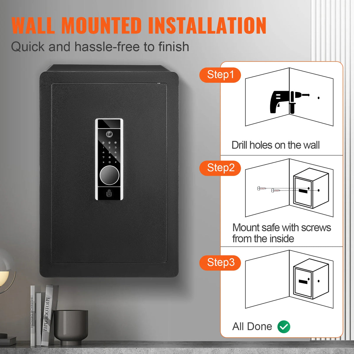 SucceBuy Digital Fingerprint Electric Safe With Fireproof Security Cabinet