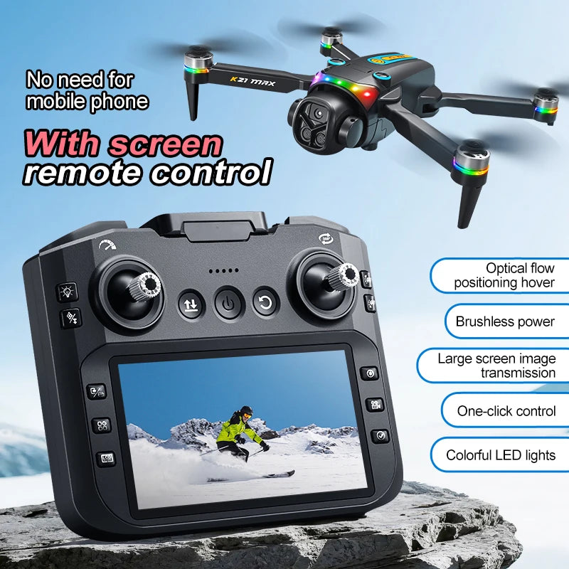 Evanovm K21Max Drone Includes Integrated Screen And Reliable Auto Return