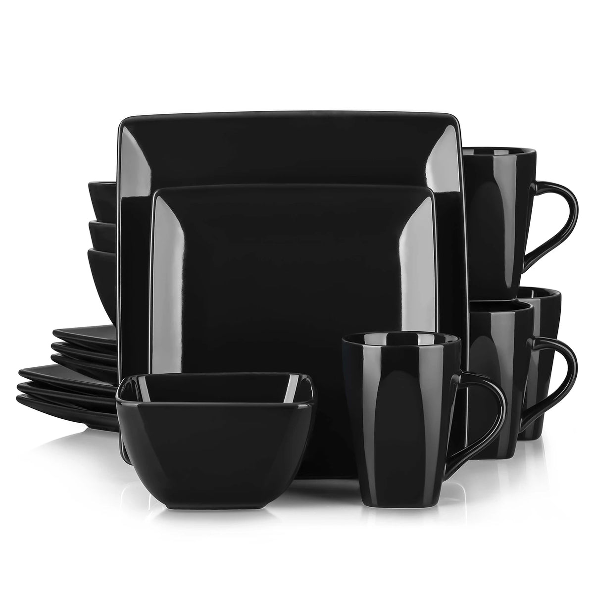 Malacasa Square Porcelain Dinnerware Set For Elegant Home Dining