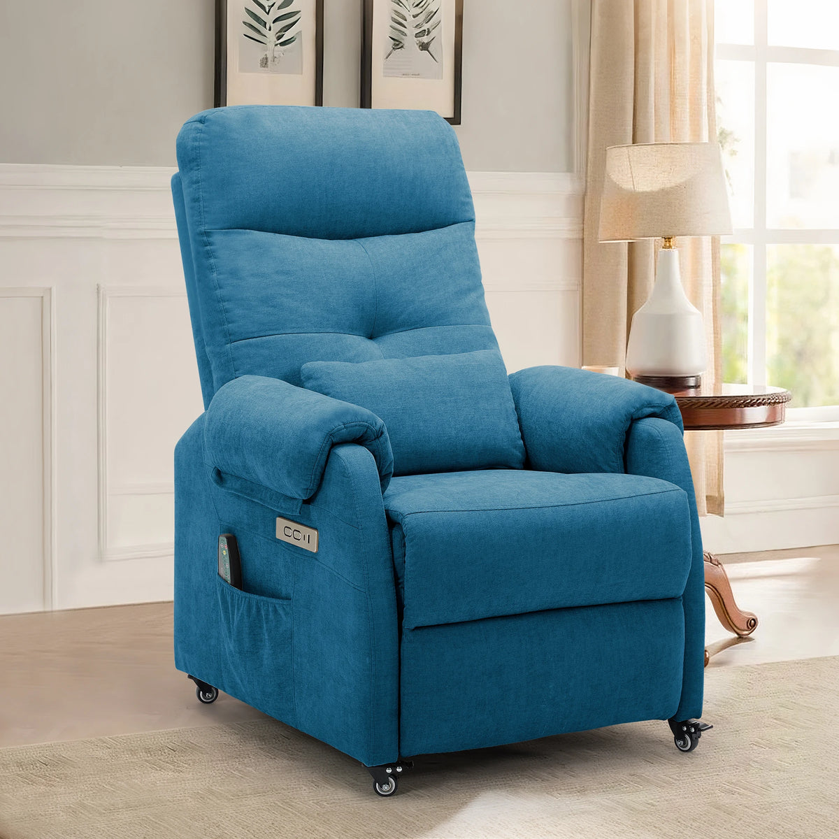 KORSER Modern Small Recliner Chair With USB Charging And Wheels