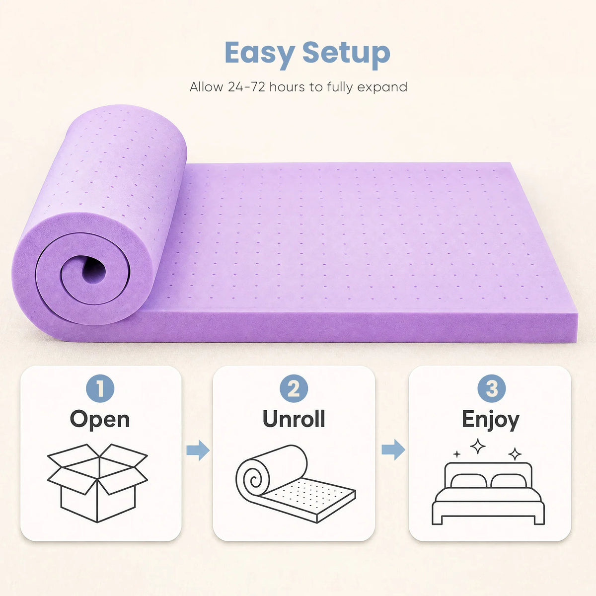 JHK Cooling Gel Memory Foam Mattress Topper Supports Restful Sleep