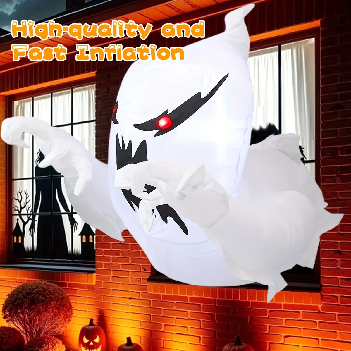 Halloween Inflatable Ghost Decoration With LED Outdoor Yard Prop