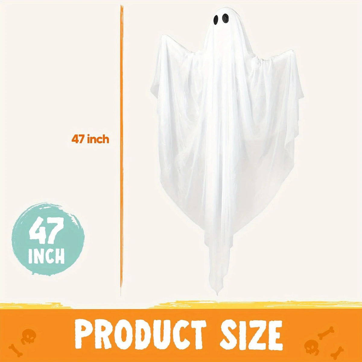 Halloween Hanging Ghost Decoration With Spooky White LED Lights