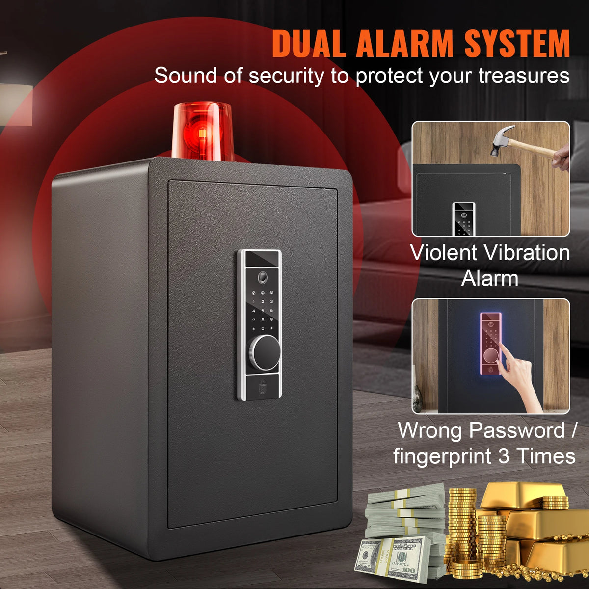 SucceBuy Digital Fingerprint Electric Safe With Fireproof Security Cabinet