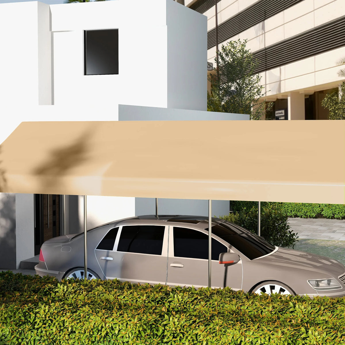 Outsunny Carport Replacement Canopy Cover With Ball Bungee Cords