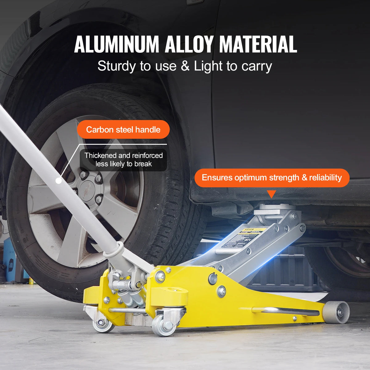 SucceBuy Aluminum Hydraulic Jack With Dual Piston Quick Lift
