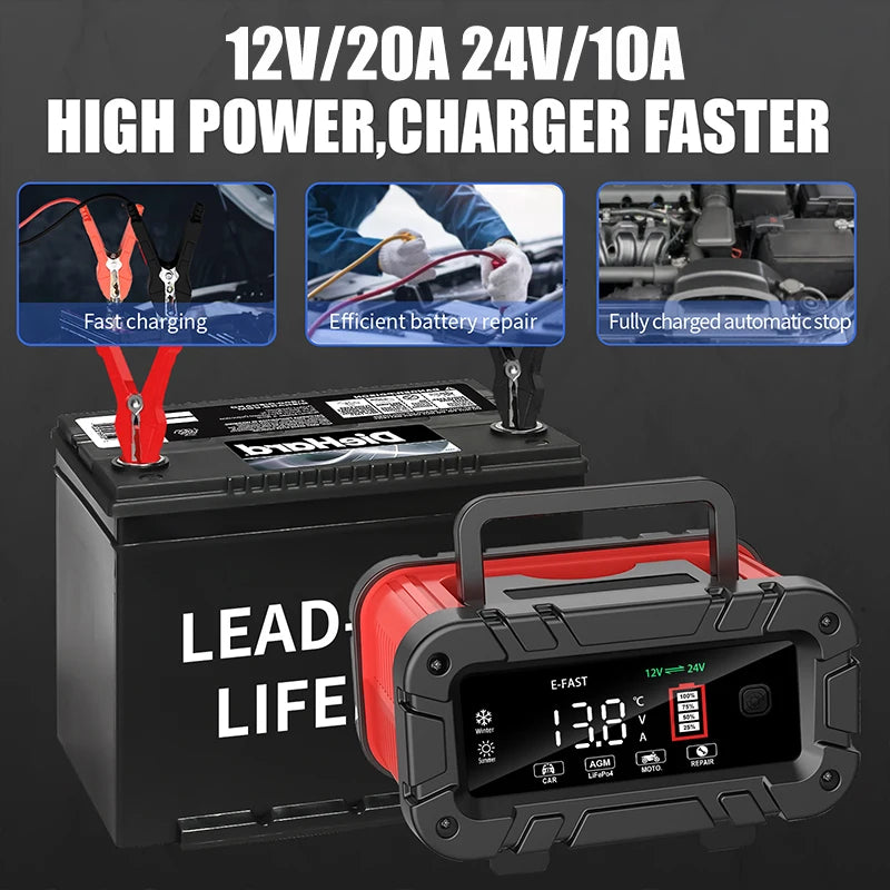 E-Fast 20A Smart Dual Voltage Automatic Battery Charger