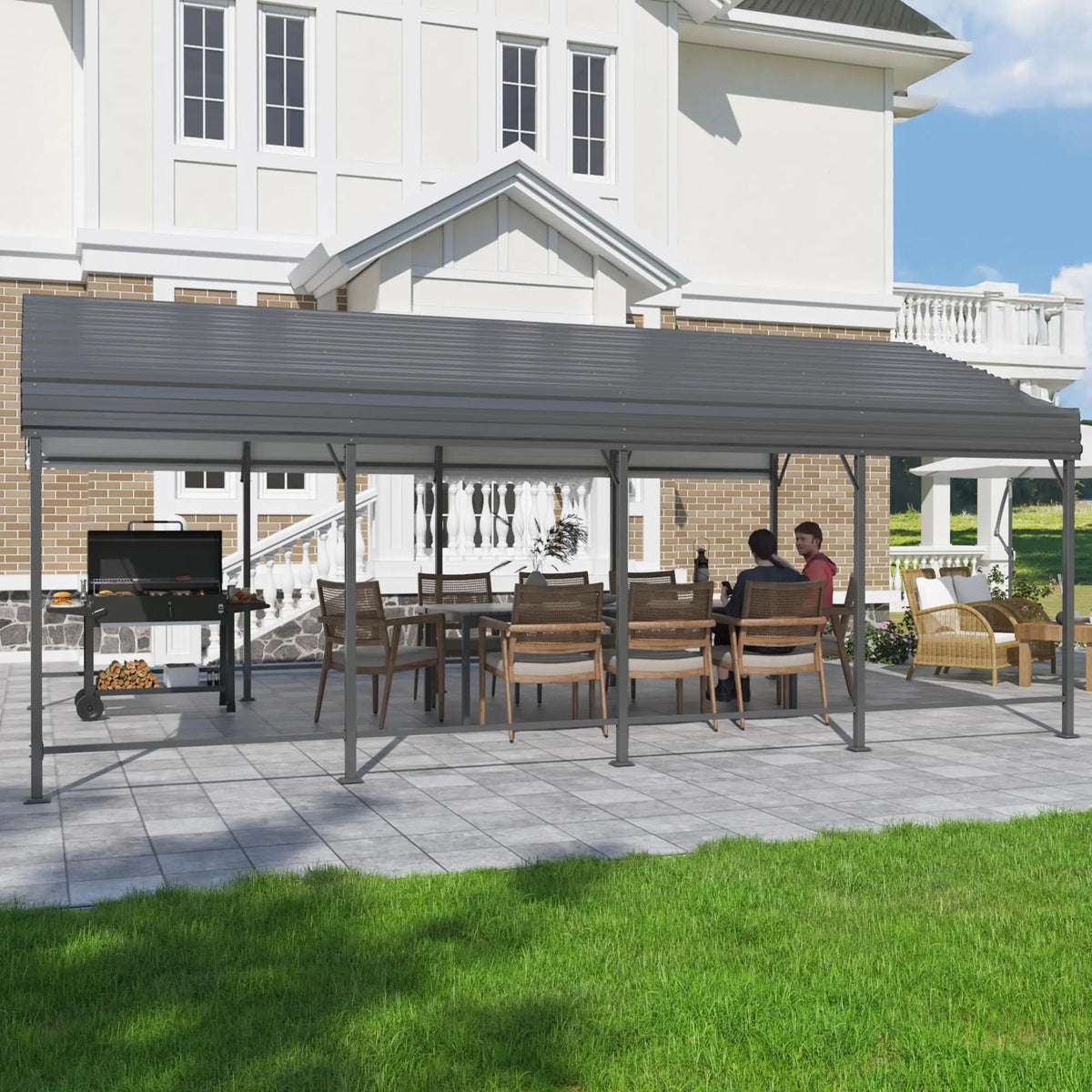 Viwat Heavy Duty Metal Carport With Galvanized Steel Frame