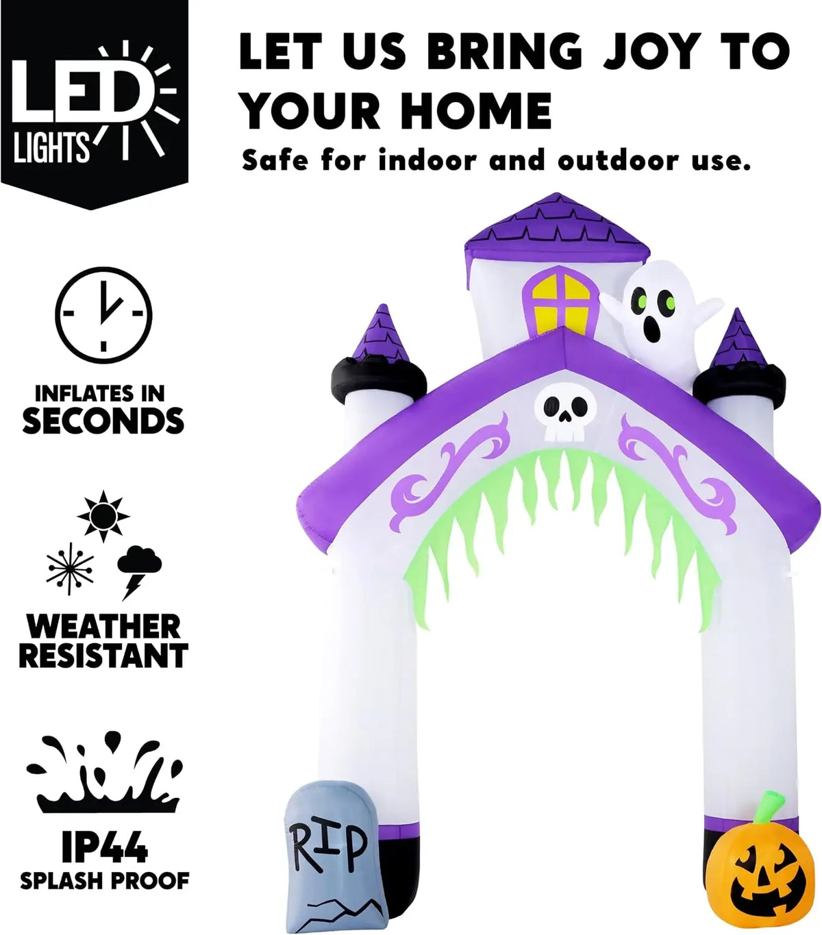 Joyfy Halloween Haunted House Castle Archway Inflatable Decoration