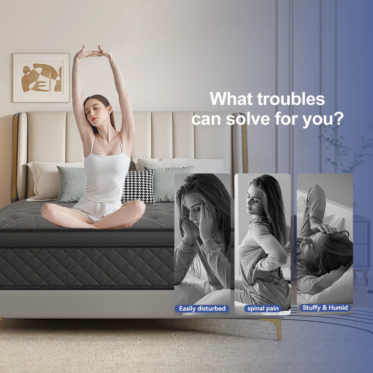 Layroad Medium Firm Gel Infused Memory Foam Mattress