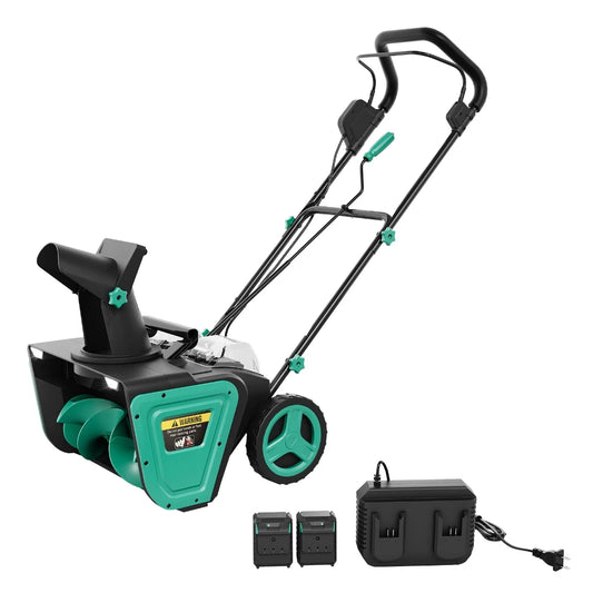 Cordless Brushless Snow Blower With Dual Battery And Led Lighting