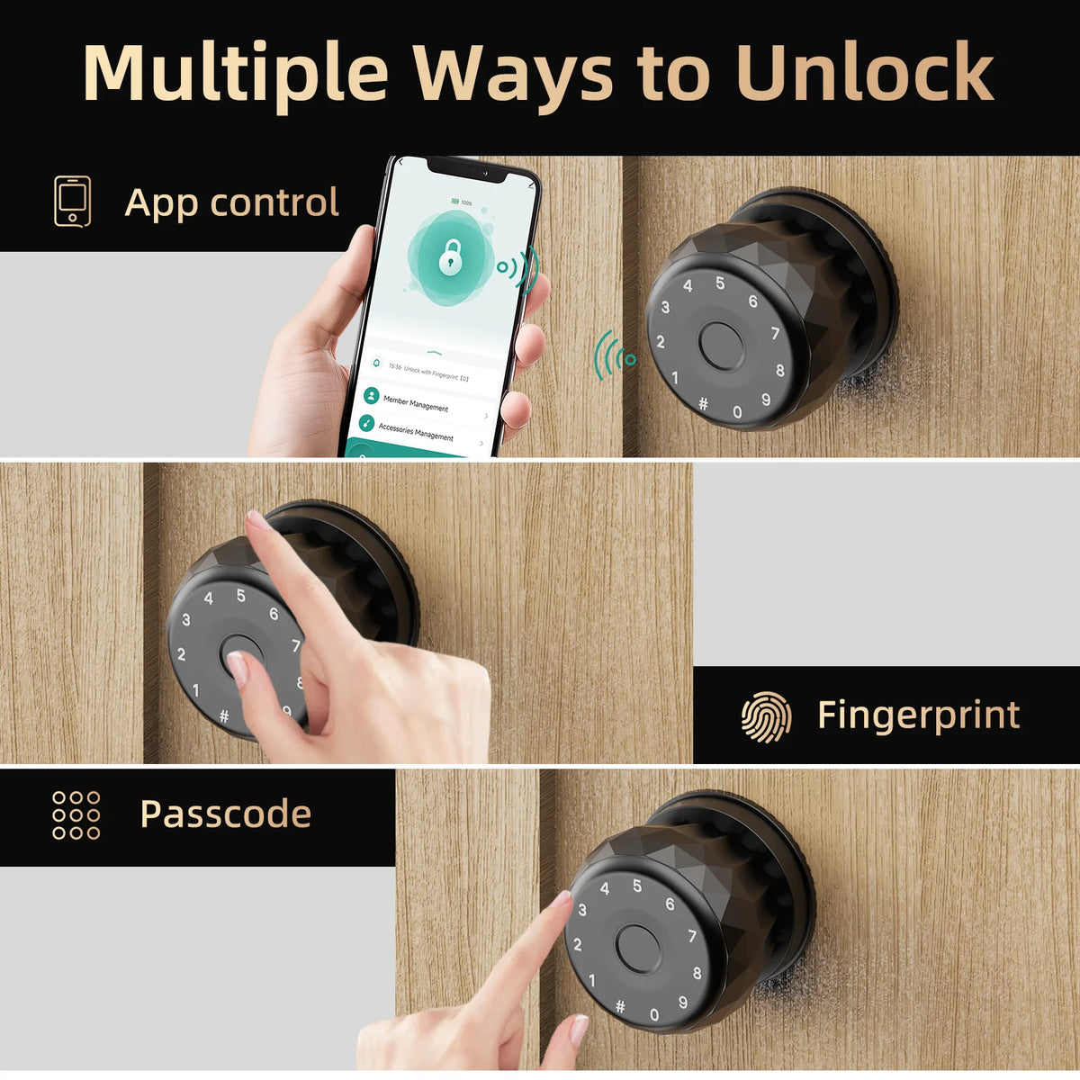 Viladepot Fingerprint Smart Lock With App Control For Indoor Doors