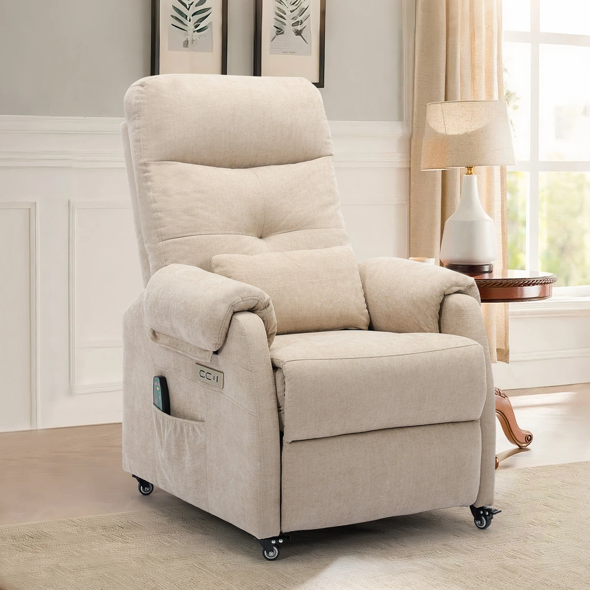 KORSER Modern Small Recliner Chair With USB Charging And Wheels