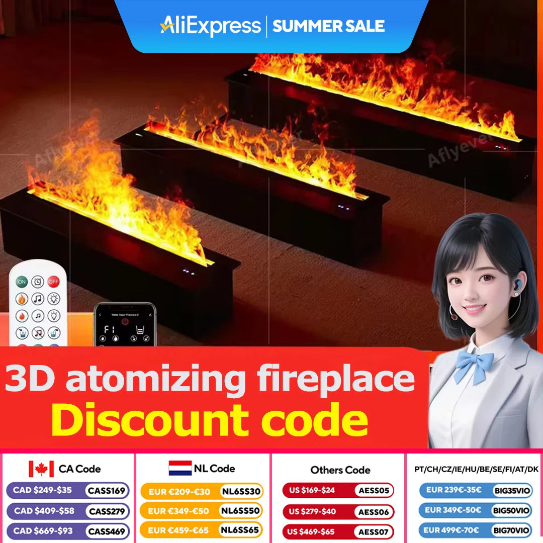 Aflyever 3D Atomization Fireplace For Modern Home And Room Decor