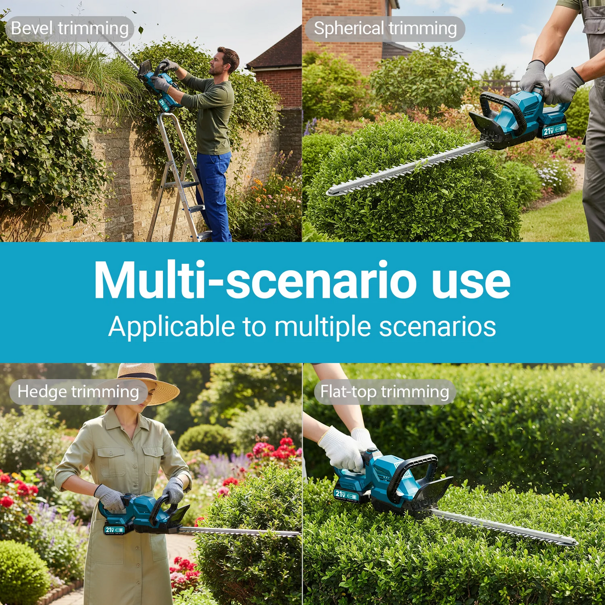 XYSD Cordless Electric Hedge Trimmer With Rotatable Head And Battery