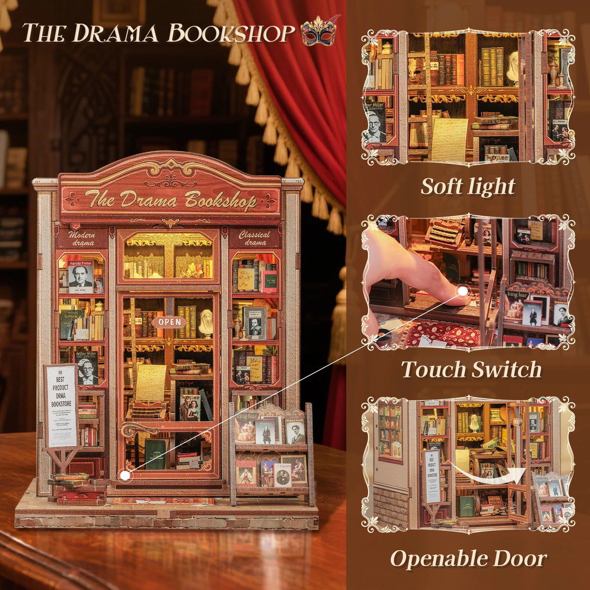 Cutbee Diy Wooden Book Nook Kit Miniature House Decor