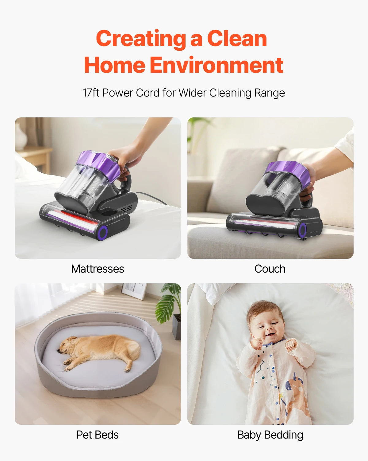 Professional Handheld Mattress Vacuum Cleaner With HEPA Filter