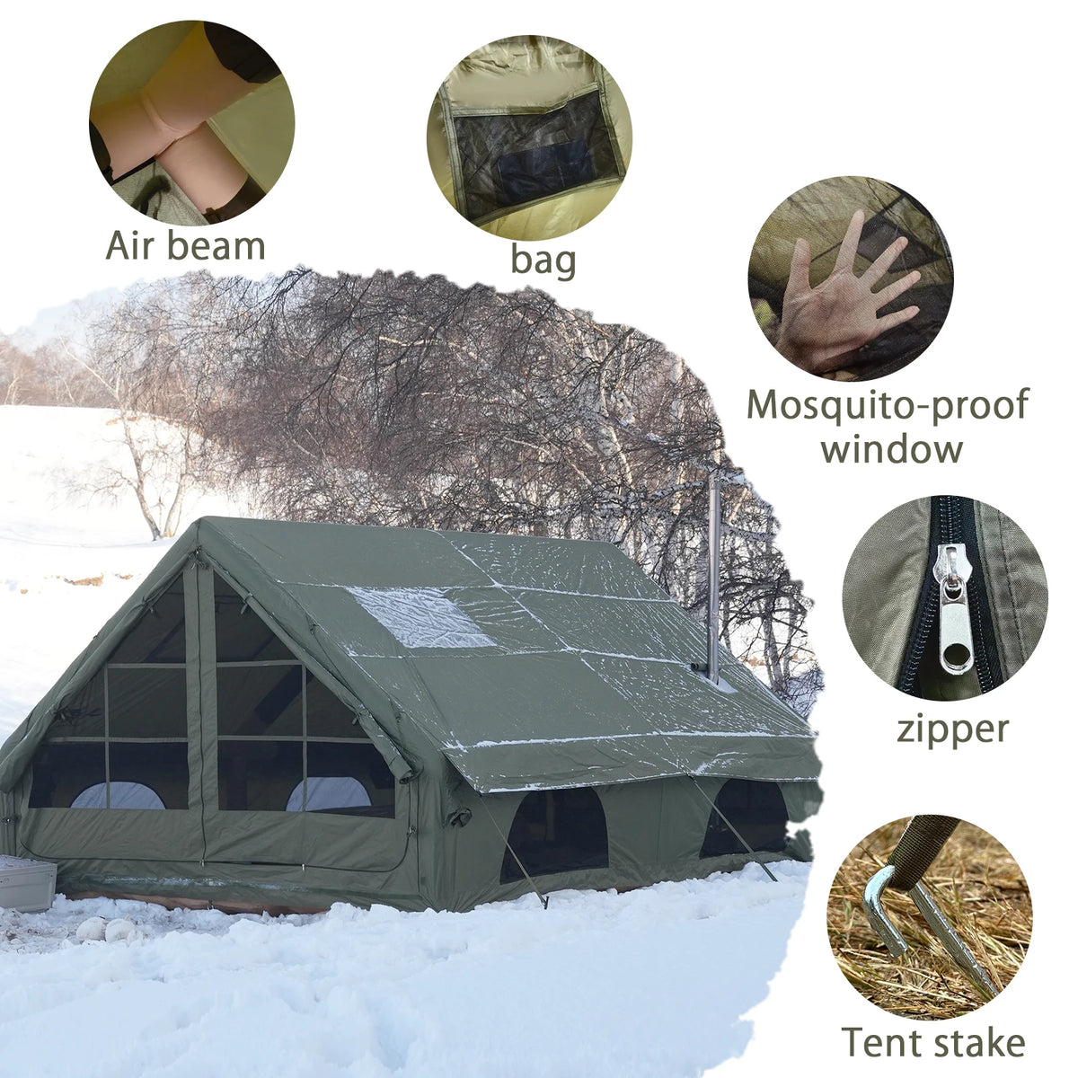 Pakicetus Quick Setup Waterproof Inflatable Camping Tent For Families