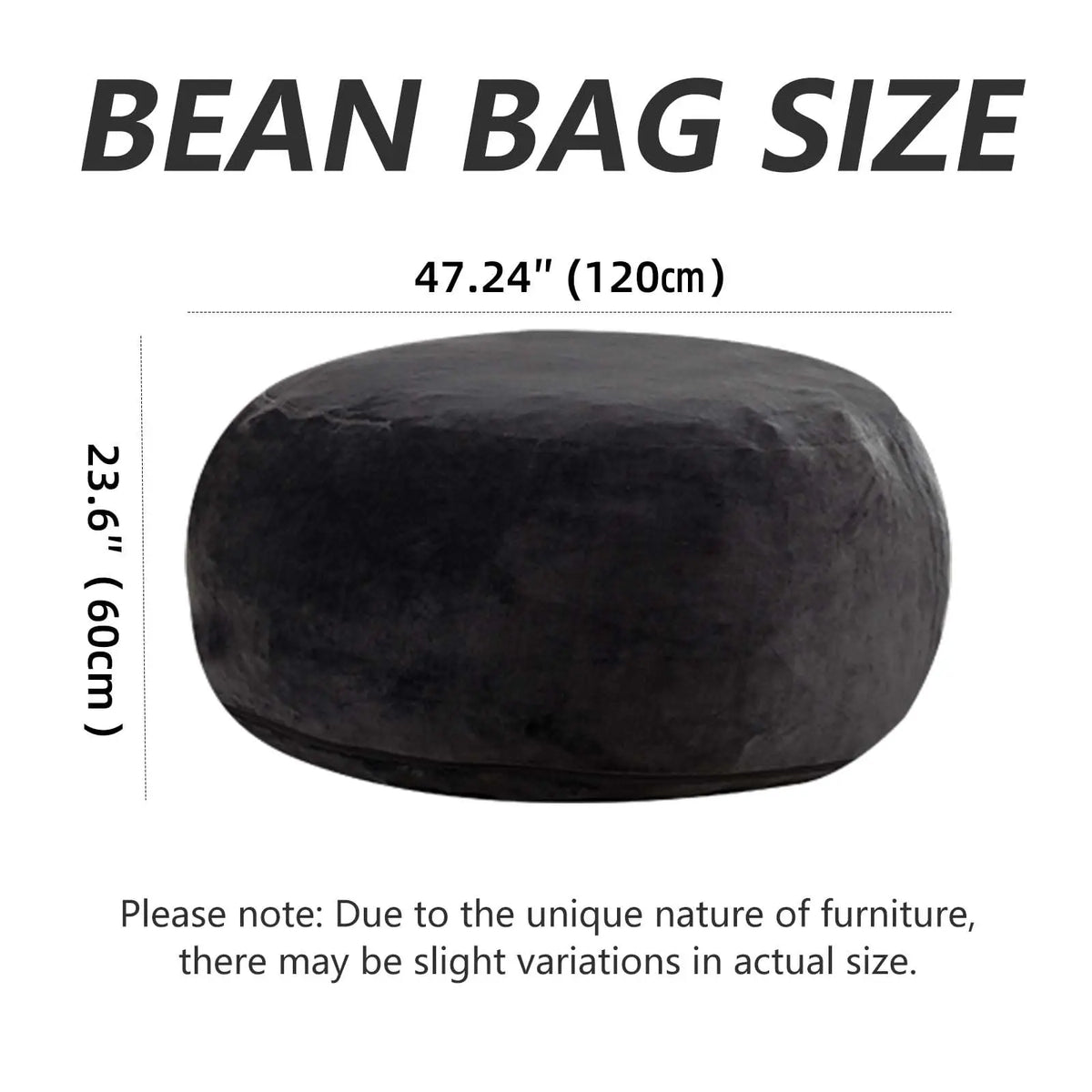 Premium Memory Foam Beanbag Chair With Washable Cover For Bedroom