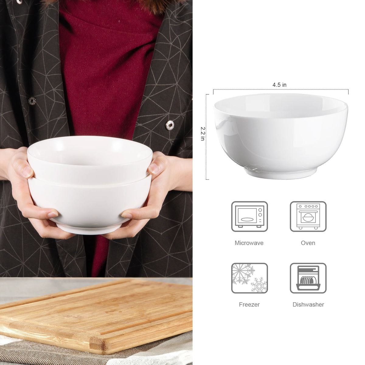 Premium Ceramic Bowl Set For Cereal Soup And Microwave Safe