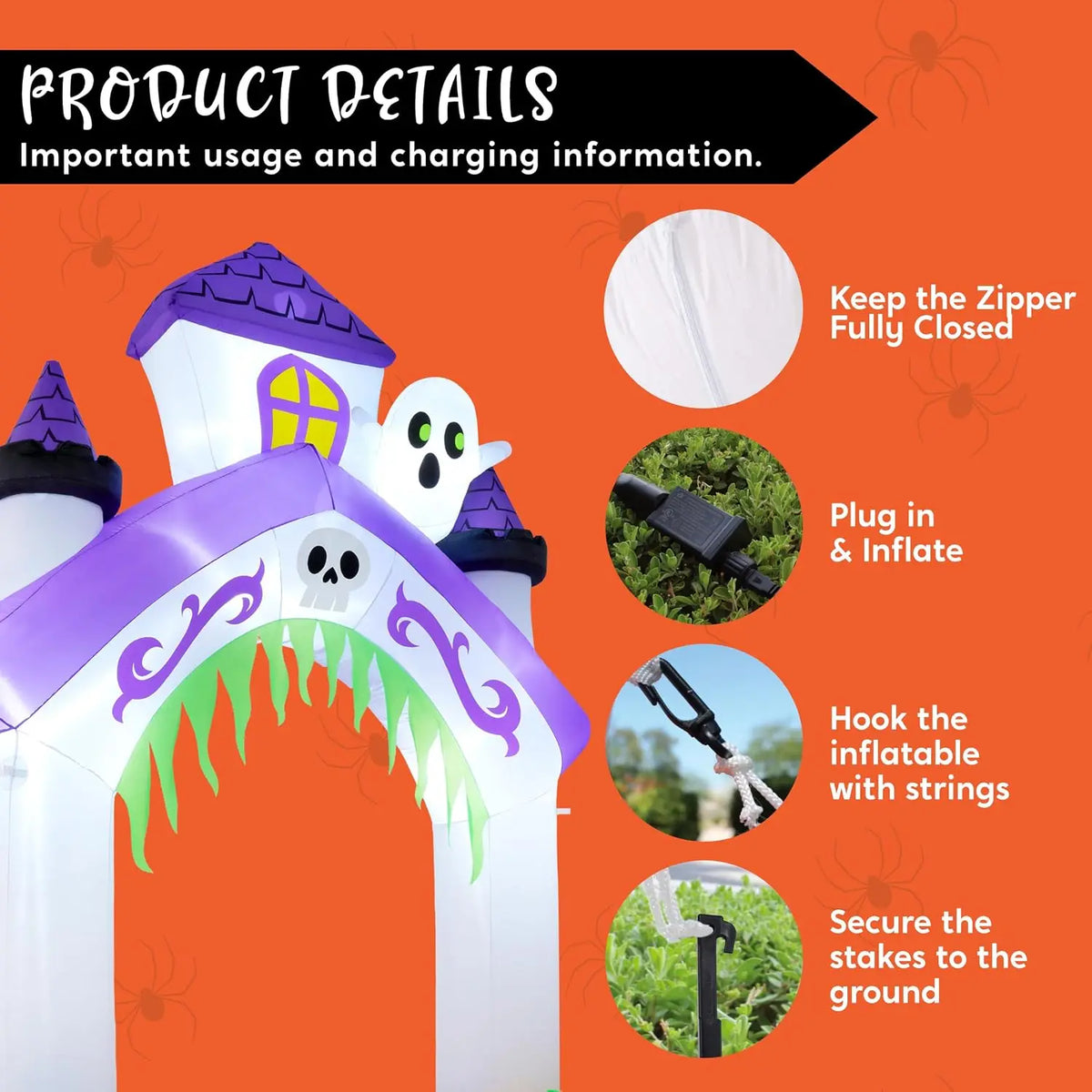 Joyfy Halloween Haunted House Castle Archway Inflatable Decoration
