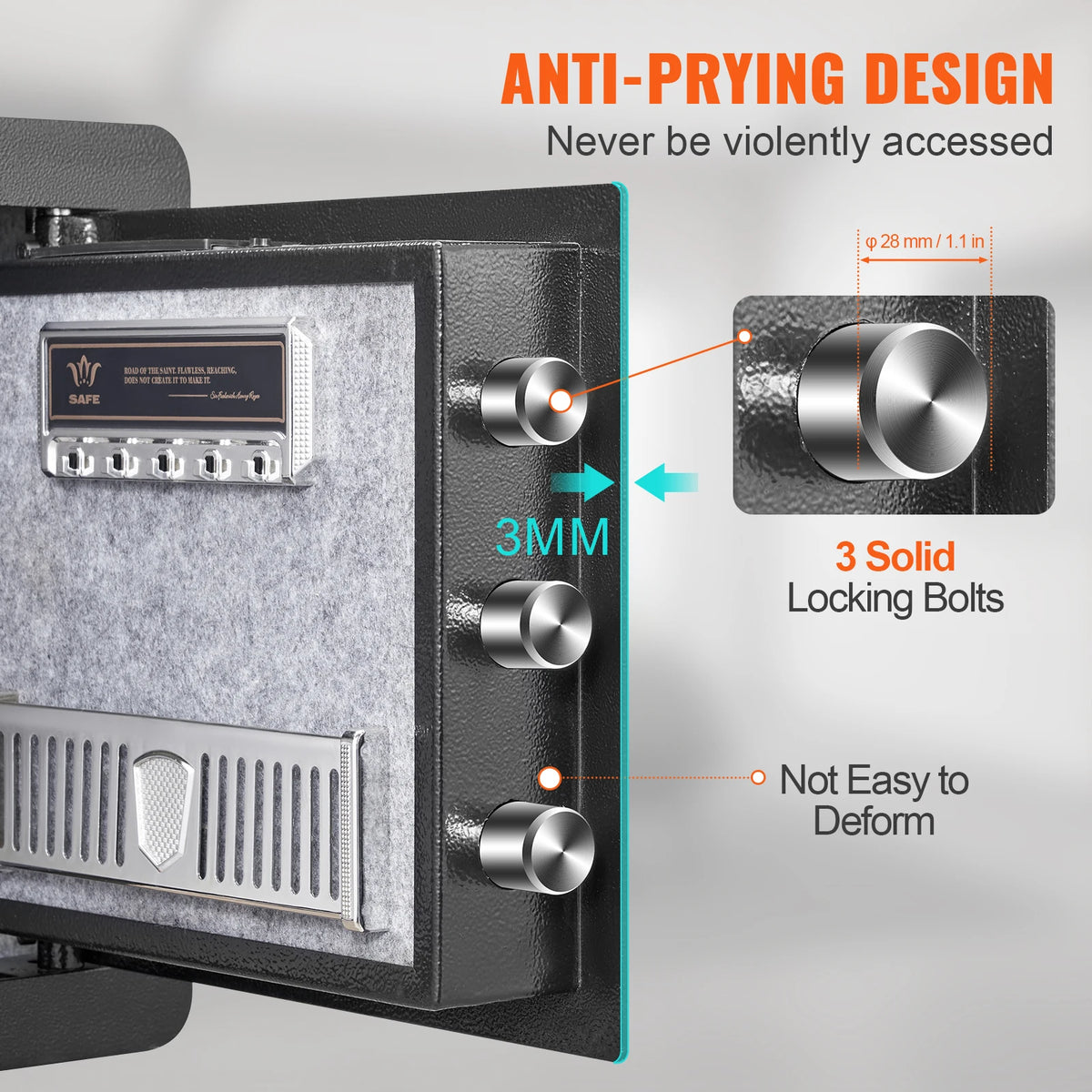 SucceBuy Electronic Safe Box With Digital Keypad And Override Keys