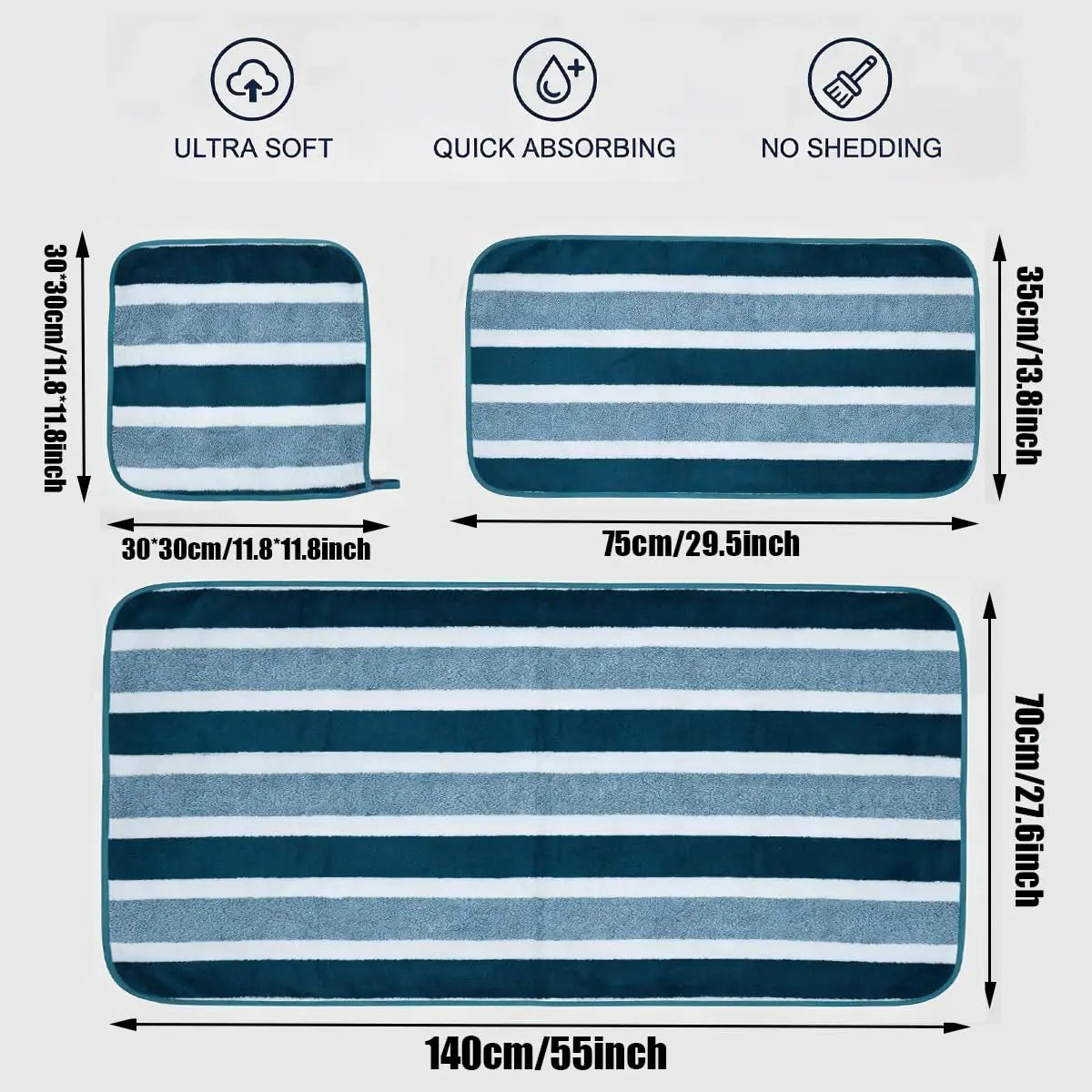 Luxury 18 Piece Bath Towel Set Soft Plush Texture