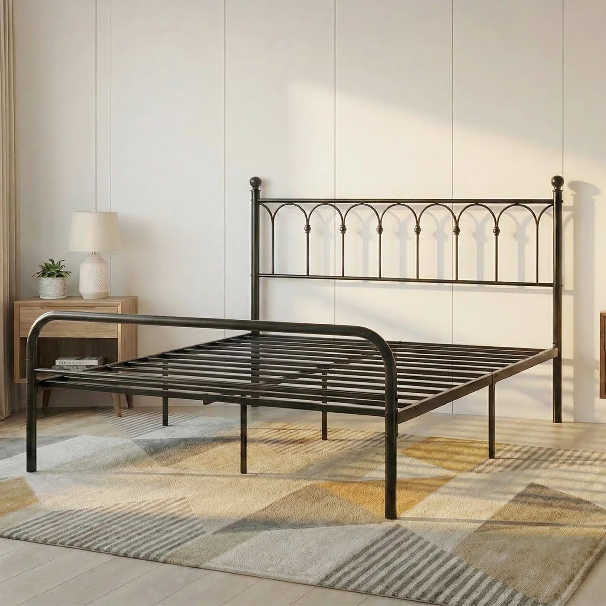 JHK Heavy Duty Metal Platform Bed Frame With Enhanced Stability