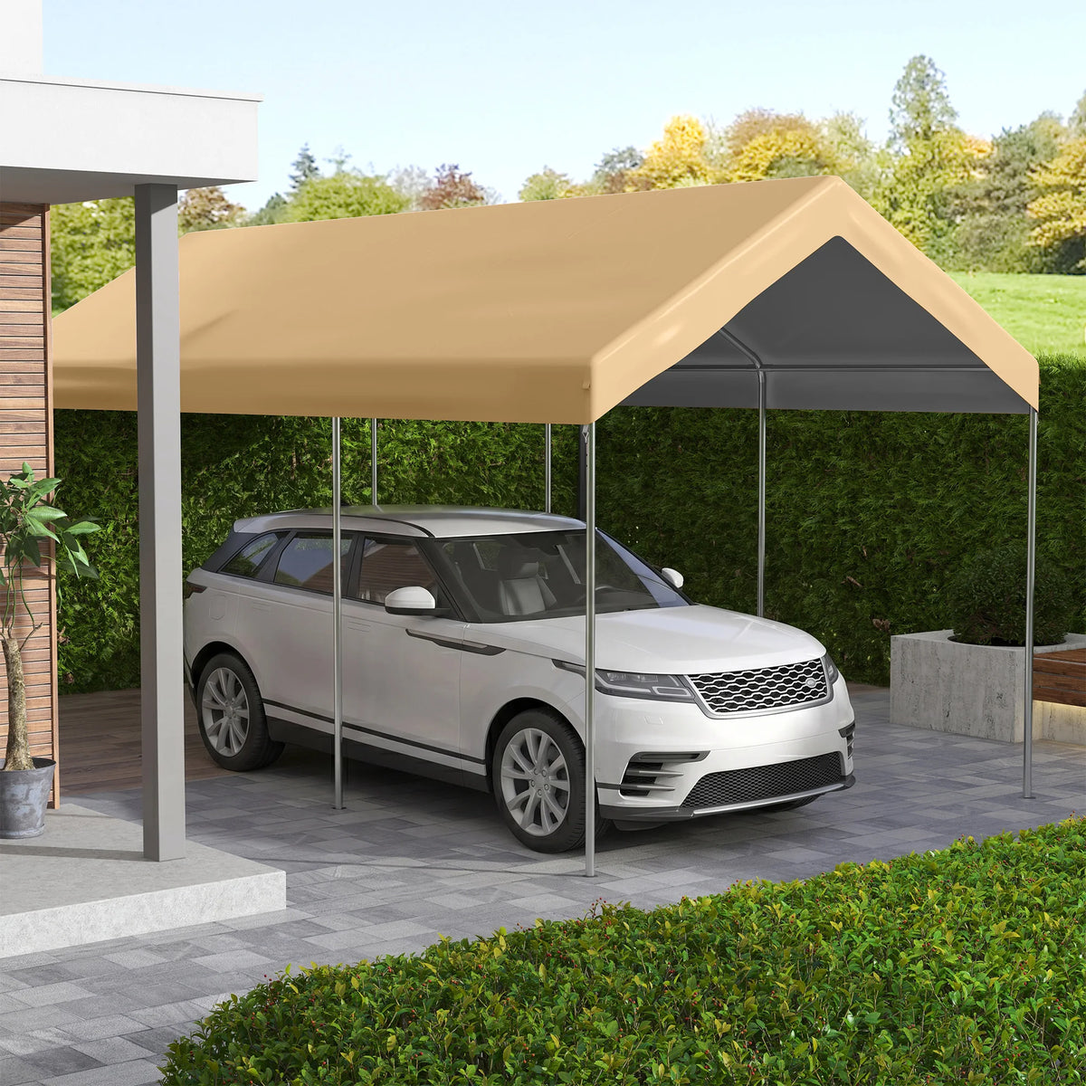 Outsunny Carport Replacement Canopy Cover With Ball Bungee Cords