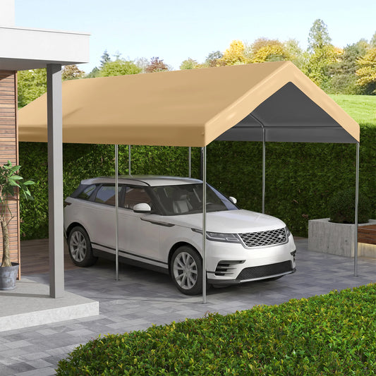 Outsunny Carport Replacement Canopy Cover With Ball Bungee Cords