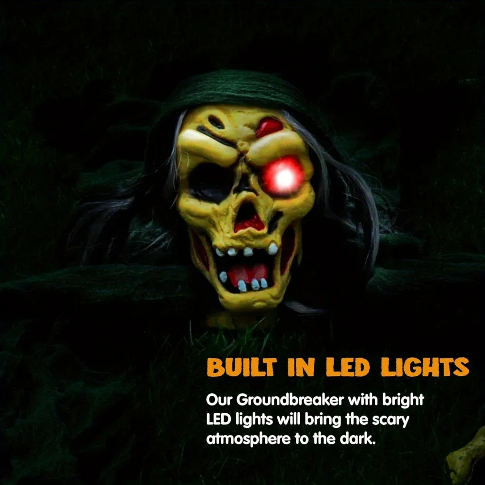 Halloween Zombie Groundbreaker With Creepy Sound And Glowing Eyes