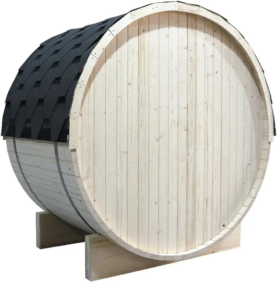 SMARTMAK Outdoor Barrel Steam Sauna With Harvia Electric Heater