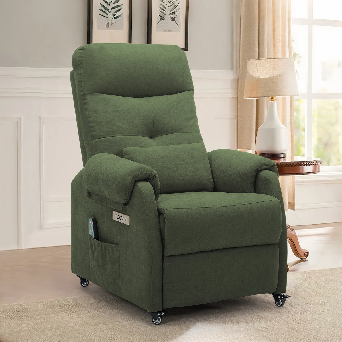 KORSER Modern Small Recliner Chair With USB Charging And Wheels