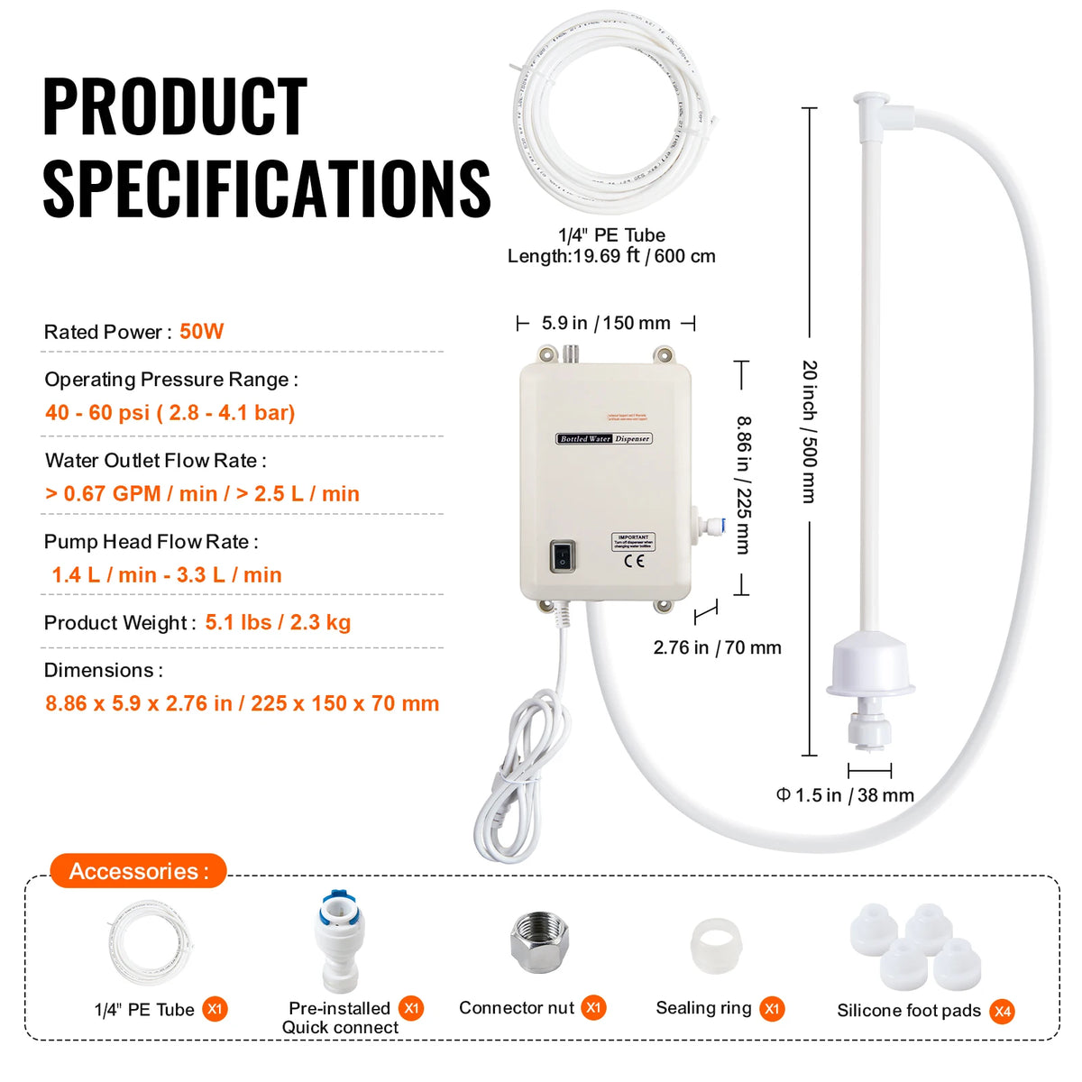 SucceBuy Water Dispenser Pump With Reverse Osmosis Filter System