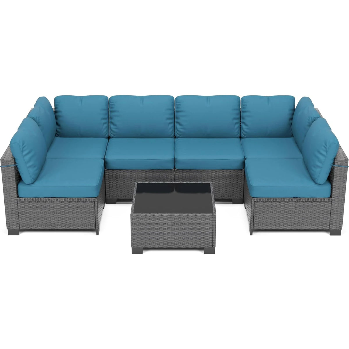 HobbyLane Modular PE Rattan Wicker Outdoor Sectional Sofa Set