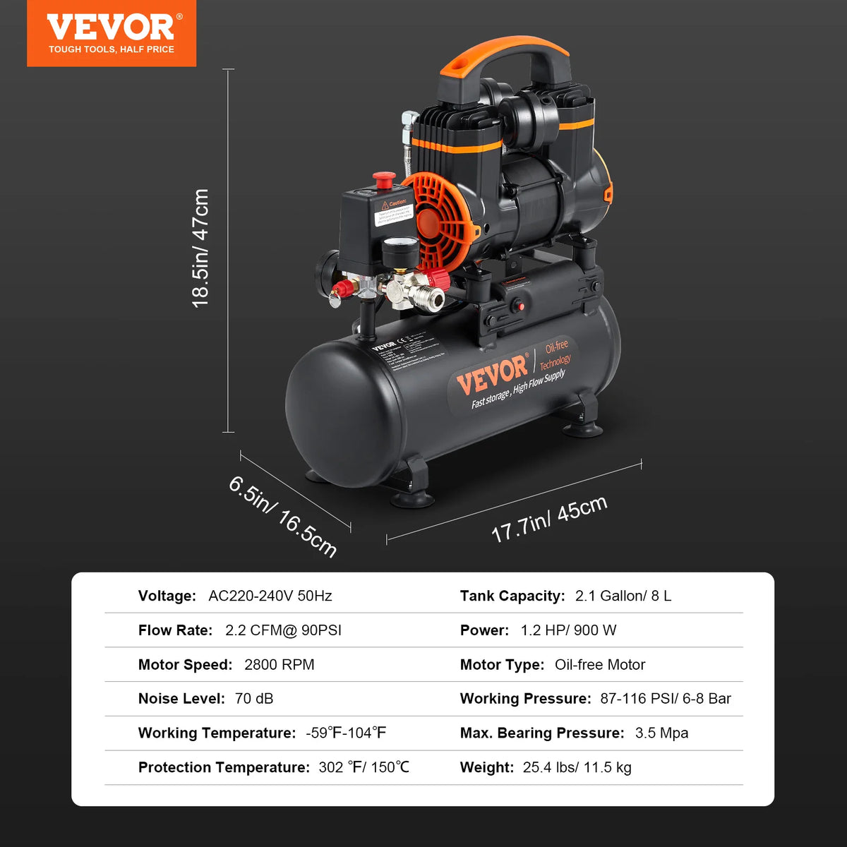 Succebuy Professional Oil Free Portable Air Compressor