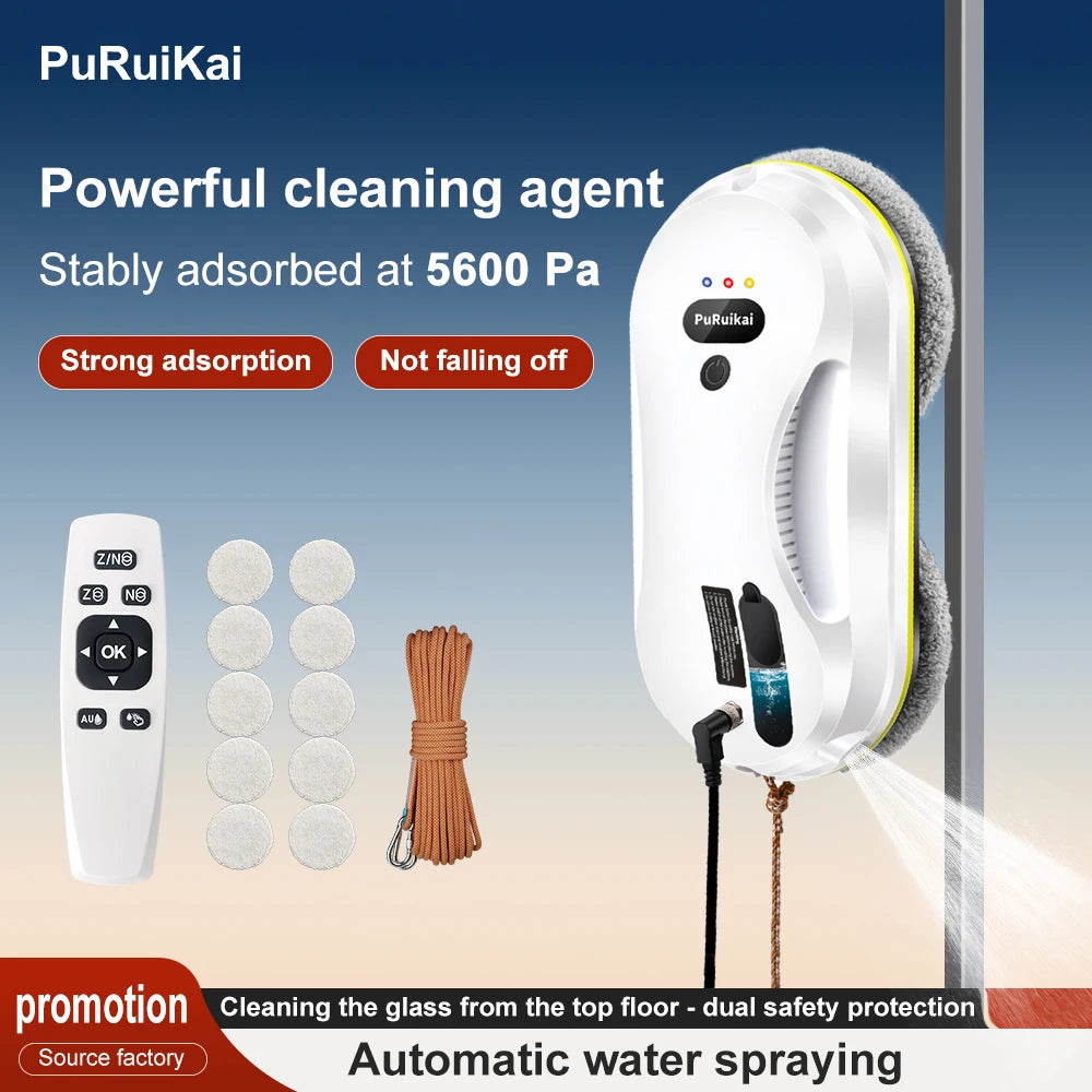 PuRuiKai Automatic Window Cleaning Robot With Intelligent Edge Detection