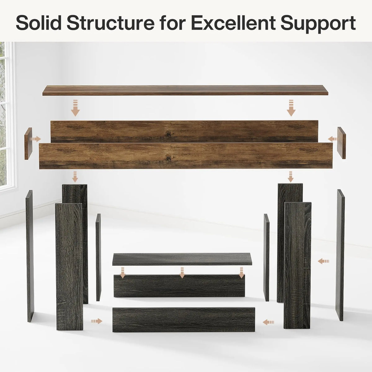 Tribesigns Farmhouse Console Table With Sturdy U Shaped Base