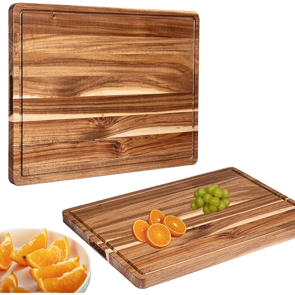 TWISTER.CK EXTRA LARGE WOOD CUTTING BOARD JUICE GROOVE HANDLE
