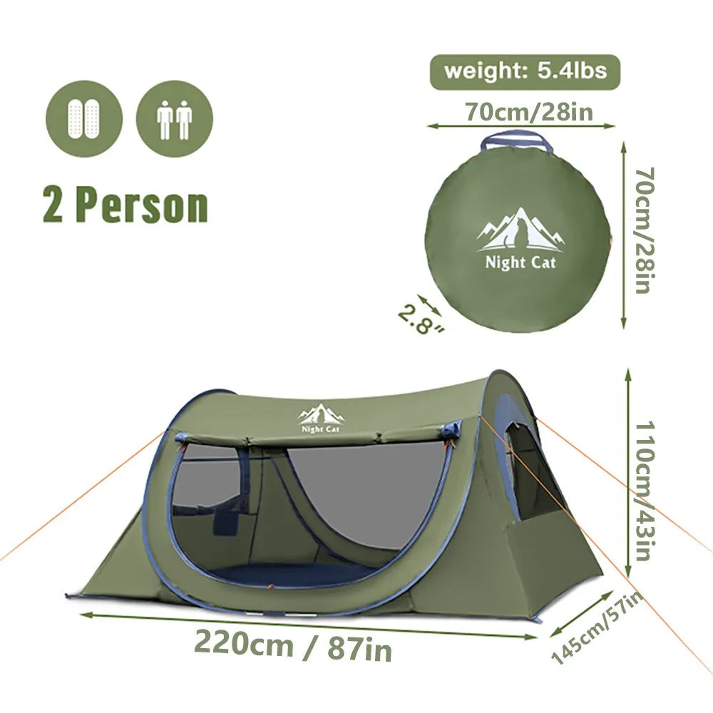 Night Cat Automatic Pop Up Camping Tent With Mosquito Net