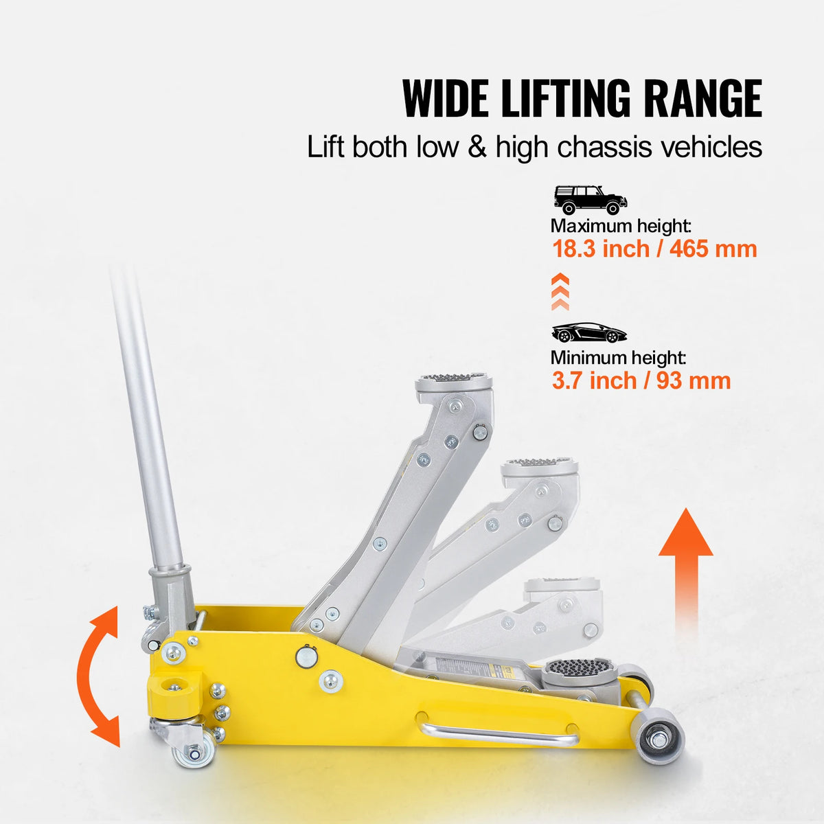 SucceBuy Aluminum Hydraulic Jack With Dual Piston Quick Lift