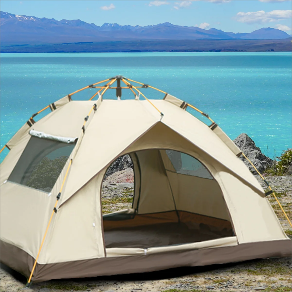 Pakicetus Automatic Outdoor Camping Tent With Two Doors And Windows
