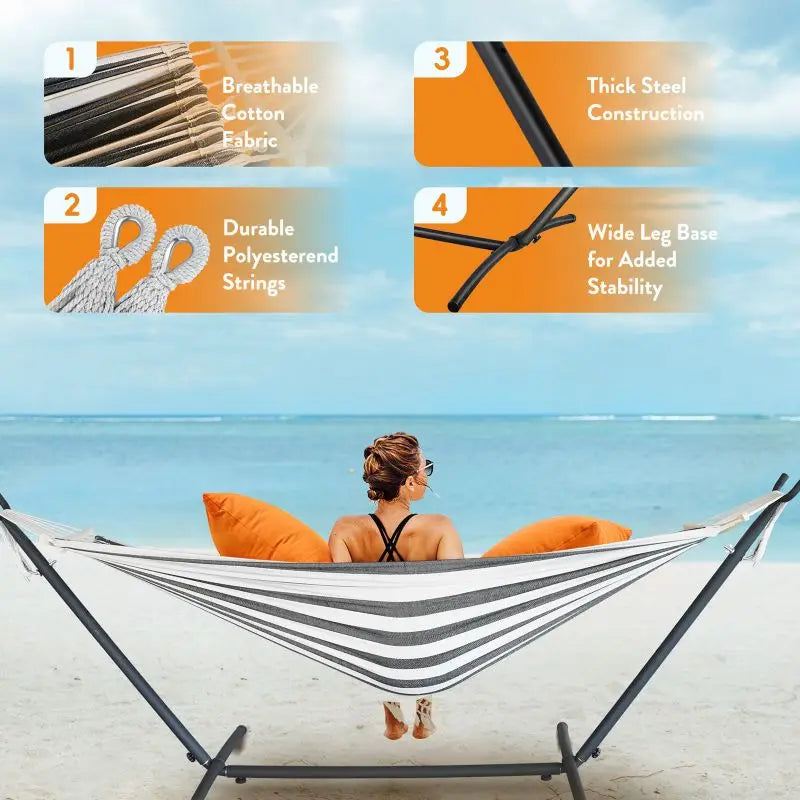 Gyroor Heavy Duty Nylon Adjustable Stand Hammock With Storage Bag
