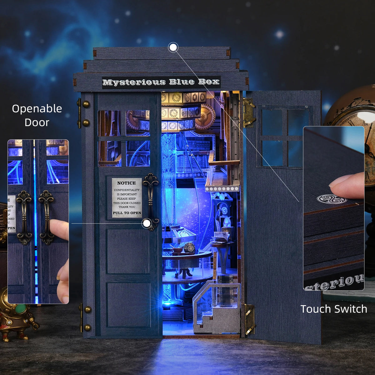 Aslowsnail Mysterious Telephone Booth Book Nook Kit Wooden DIY Puzzle