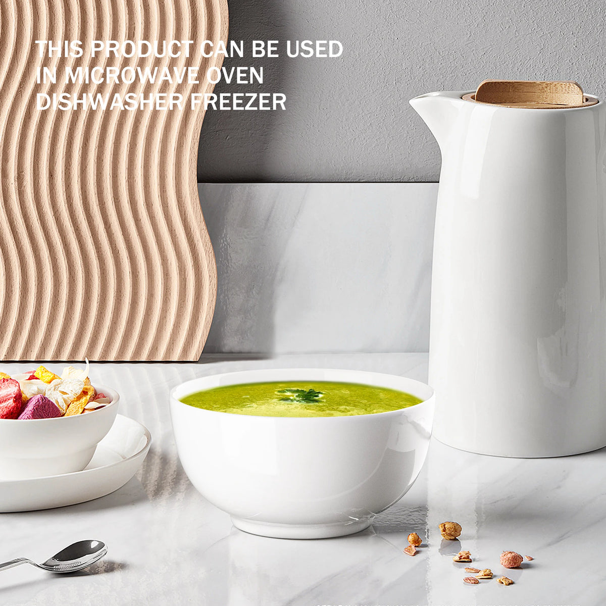 Premium Ceramic Bowl Set For Cereal Soup And Microwave Safe