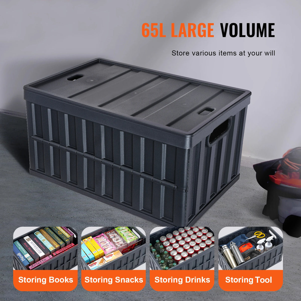 Three Pack Collapsible Storage Bins With Lids For Home Organization