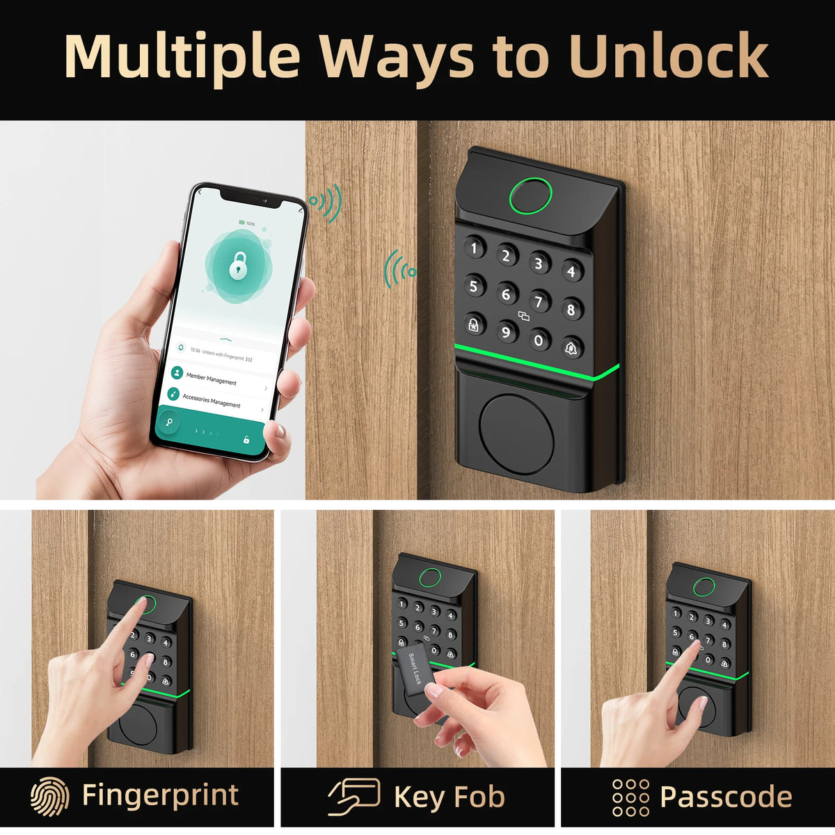 Viladepot Smart Keyless Entry Door Lock With Fingerprint Access