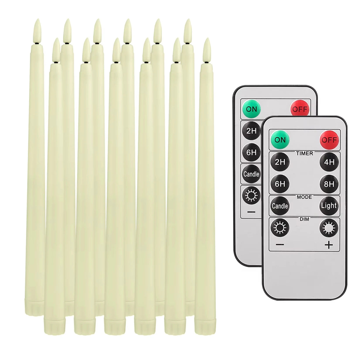 LED Flameless Taper Candles With Remote Flickering Battery Operated Decor